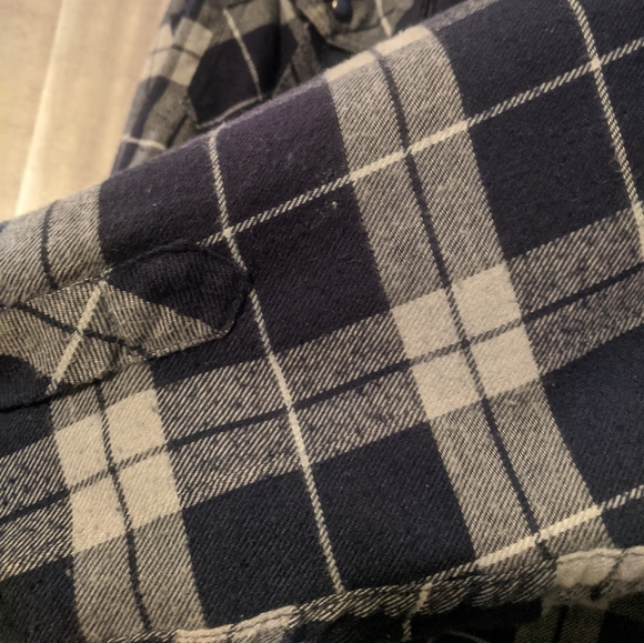 Burnside Blue Medium Weight Flannel Plaid Shirt - Picture 5 of 5